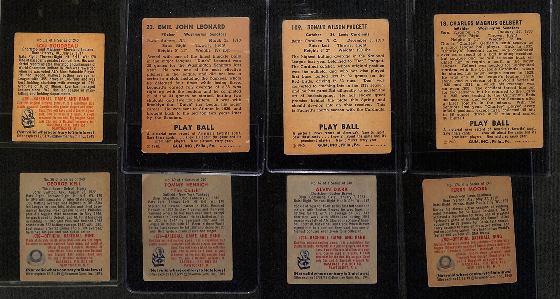 Lot of (3) 1941 Playball & (16) 1949 Bowman Baseball Cards w. 1949 Lou Boudreau