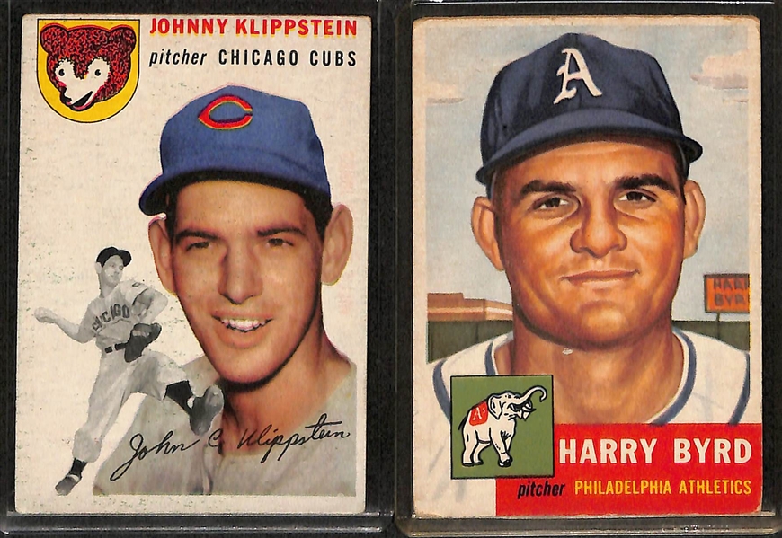 Lot of (30) 1953-55 Topps Baseball Cards w. 1954 Eddie Mathews