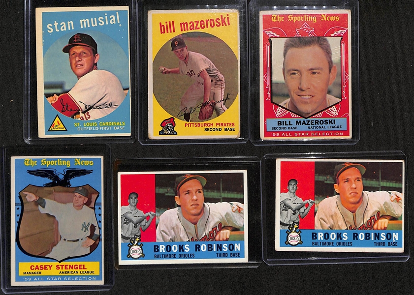 Lot of (63) 1959-61 Topps Baseball Cards w. 1959 Stan Musial