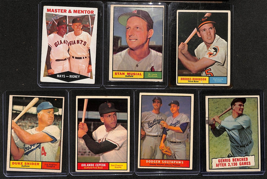 Lot of (63) 1959-61 Topps Baseball Cards w. 1959 Stan Musial