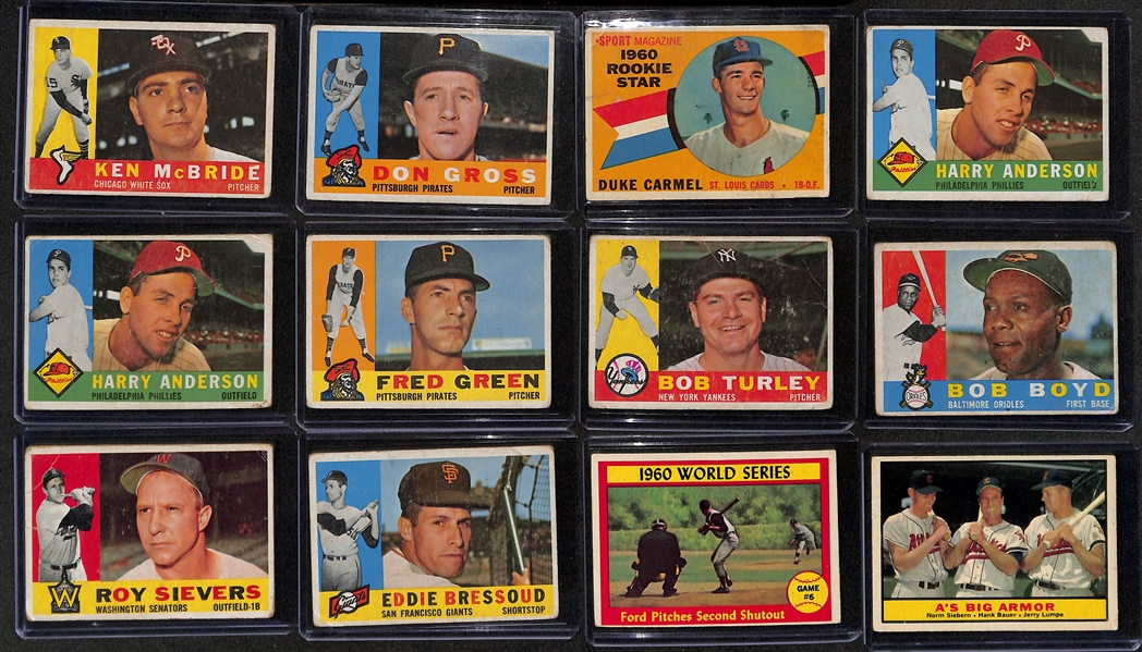 Lot of (63) 1959-61 Topps Baseball Cards w. 1959 Stan Musial