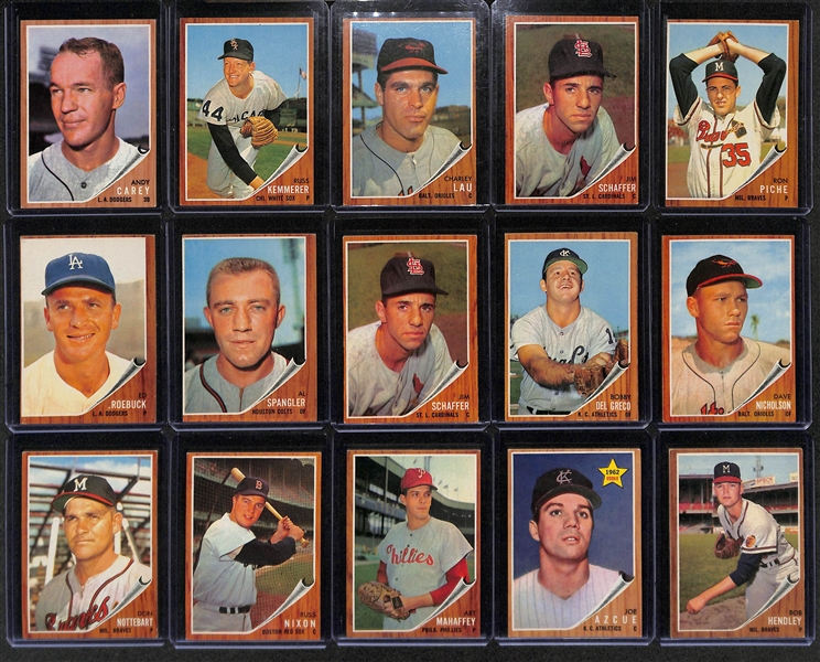 Lot of (46) 1962-1964 Topps Baseball Cards w. 1962 Warren Spahn