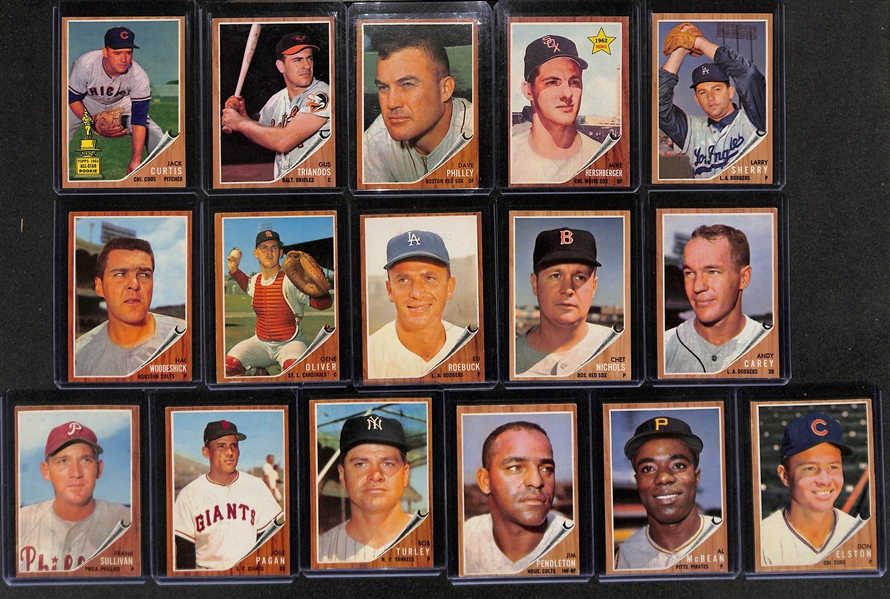 Lot of (46) 1962-1964 Topps Baseball Cards w. 1962 Warren Spahn