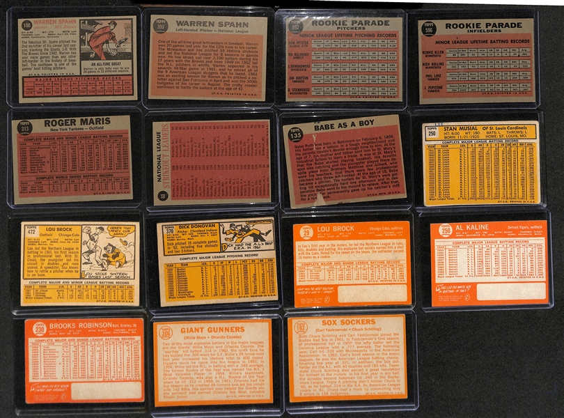 Lot of (46) 1962-1964 Topps Baseball Cards w. 1962 Warren Spahn