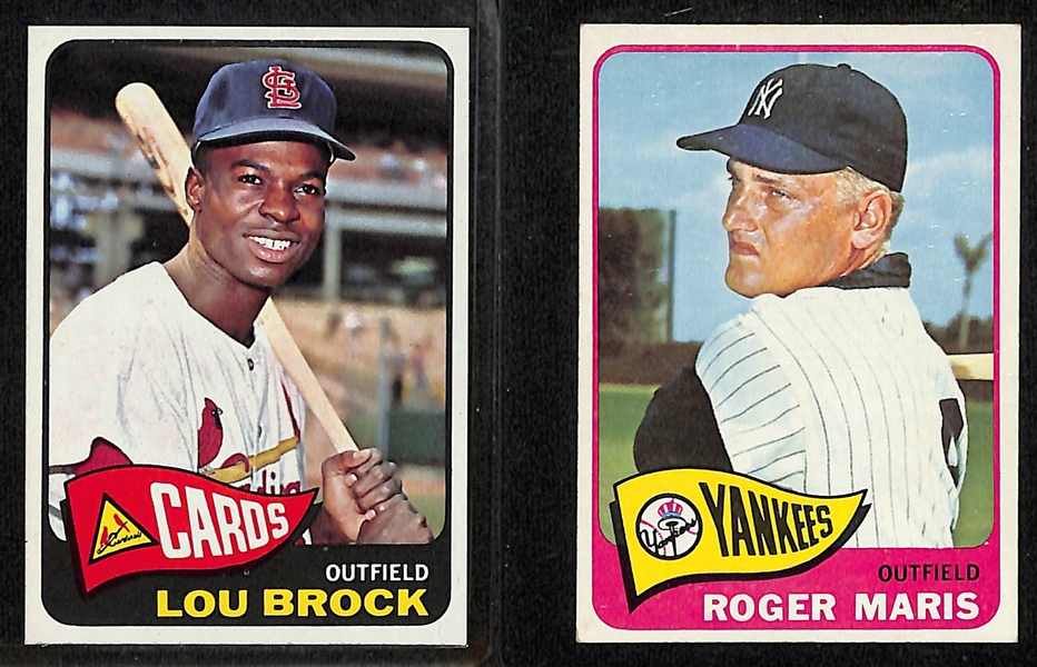 Lot of (33) 1965-71 Topps Baseball Cards w. 1965 Lou Brock & Roger Marris