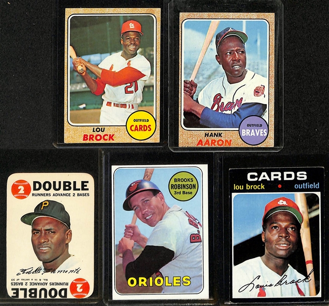 Lot of (33) 1965-71 Topps Baseball Cards w. 1965 Lou Brock & Roger Marris