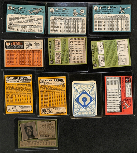 Lot of (33) 1965-71 Topps Baseball Cards w. 1965 Lou Brock & Roger Marris
