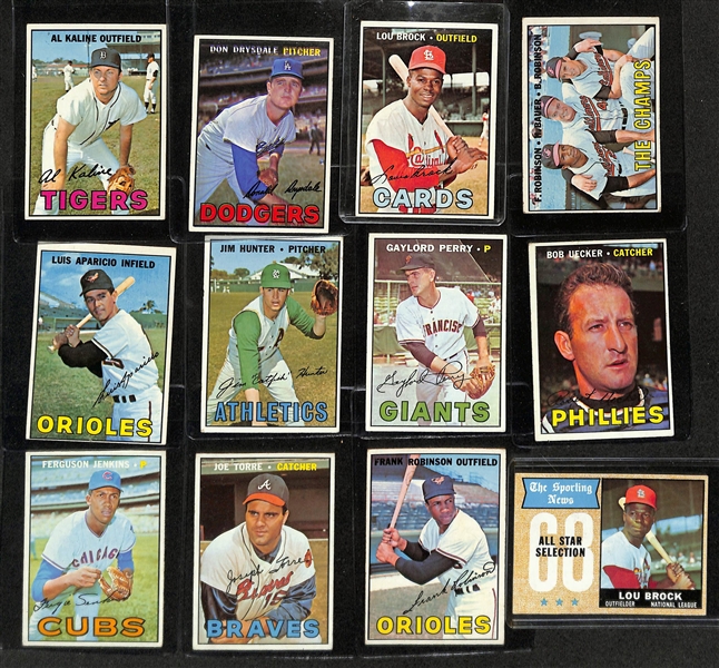 Lot of (33) 1965-71 Topps Baseball Cards w. 1965 Lou Brock & Roger Marris