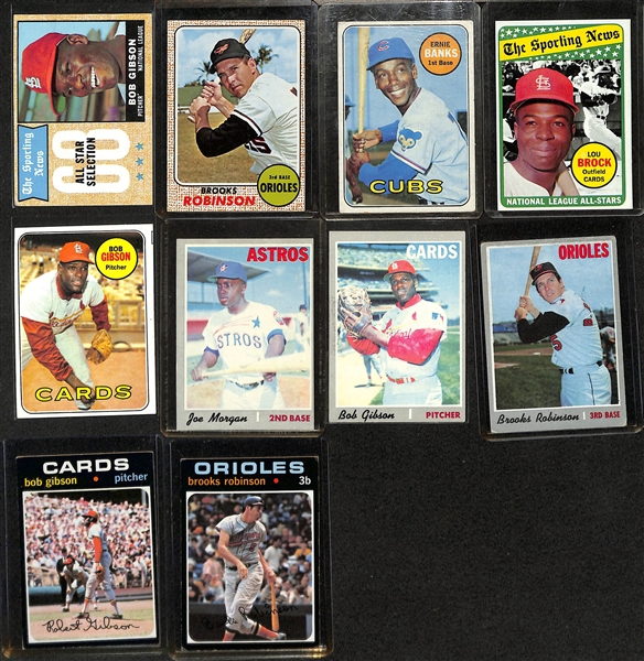 Lot of (33) 1965-71 Topps Baseball Cards w. 1965 Lou Brock & Roger Marris
