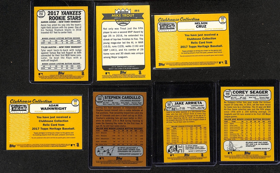2017 Topps Heritage + Heritage High Number Complete Sets w. Short Prints + (59) Inserts (Aaron Judge Rookie)