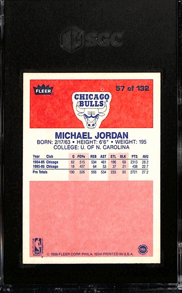 1986-87 Fleer Michael Jordan #57 Rookie Card Graded SGC 6.5