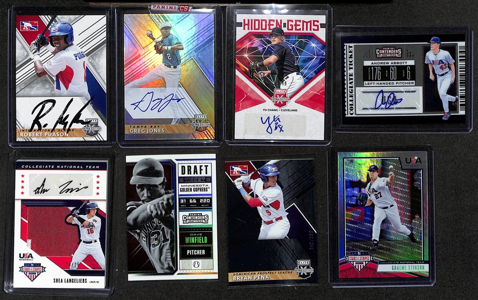 Lot of (250+) Panini Baseball Draft + Prospect Cards w. (33) Autographs + Relics inc. Anthony Volpe Patch Autograph (#/199), Spencer Torkelson Patch Autograph (#/199), +