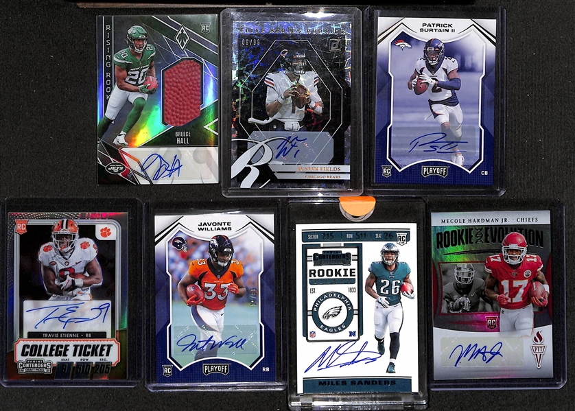 Lot of (1200+) Football Cards w. (42) Autographs + Relics, (47) Numbered Cards, (7) Super Short Prints, + 
