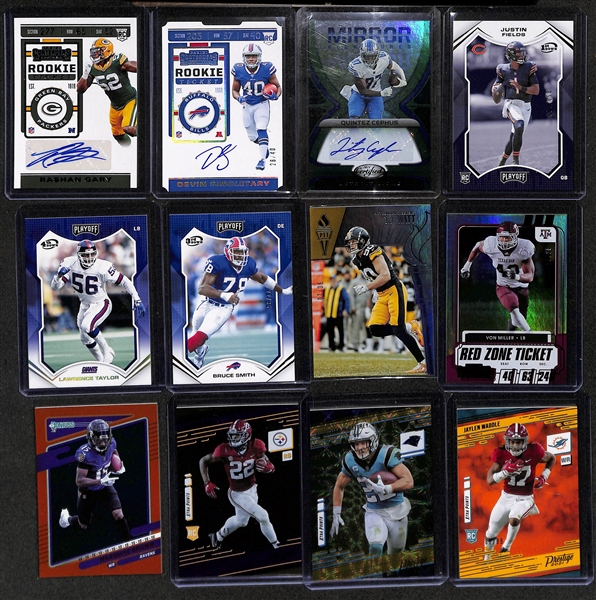 Lot of (1200+) Football Cards w. (42) Autographs + Relics, (47) Numbered Cards, (7) Super Short Prints, + 
