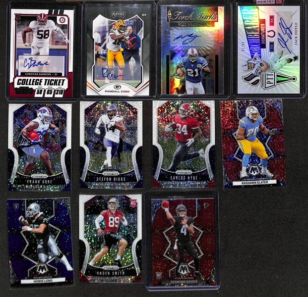 Lot of (1200+) Football Cards w. (42) Autographs + Relics, (47) Numbered Cards, (7) Super Short Prints, + 