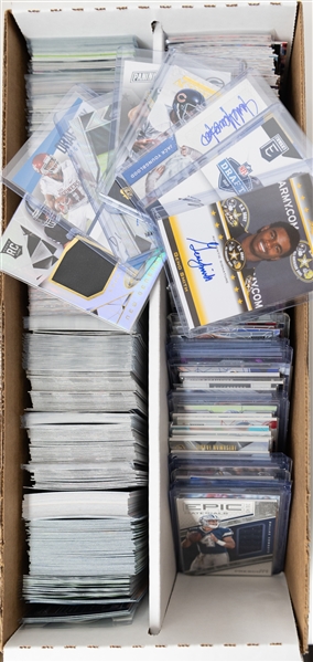 Lot of (1200+) Football Cards w. (32) Autographs + Relics, (69) Numbered Cards, +