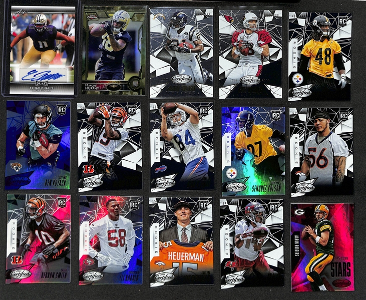 Lot of (1200+) Football Cards w. (32) Autographs + Relics, (69) Numbered Cards, +