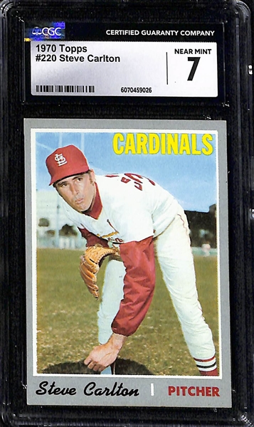 Lot of (5) CGC Graded 1970's Baseball Cards w. 1970 Topps Willie Mays (HOF) CGC 5.5