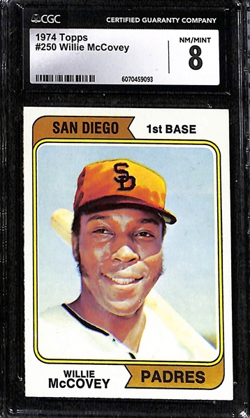 Lot of (5) CGC Graded 1970's Baseball Cards w. 1970 Topps Willie Mays (HOF) CGC 5.5