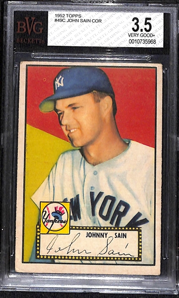 (4) Beckett Graded 1952 Topps Baseball Cards w. George Kell #246 (HOF) Beckett RCR 5
