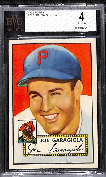 (4) Beckett Graded 1952 Topps Baseball Cards w. George Kell #246 (HOF) Beckett RCR 5