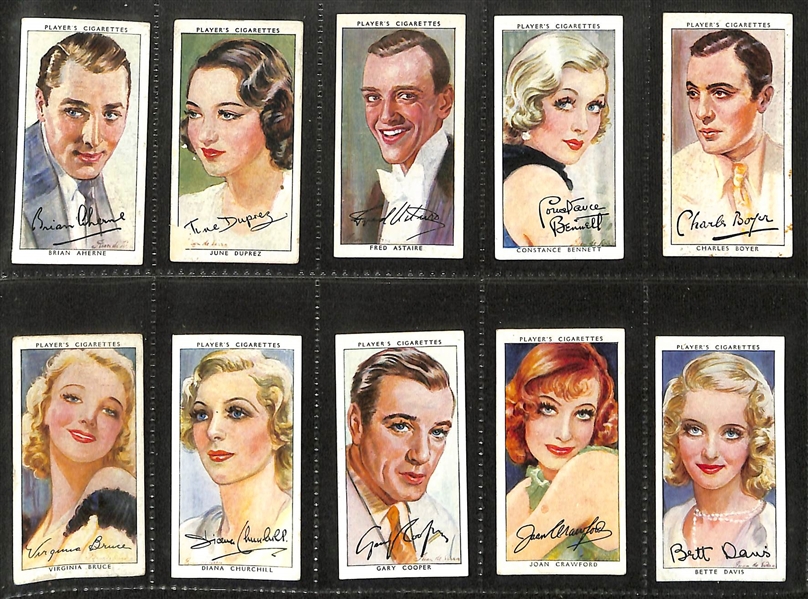 1934 Gallaher Champions 2nd Series Complete Set of 48 Cards & 1938 John Player & Sons Film Stars 3rd Series Complete Set of 50 Cards, More