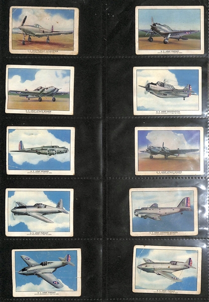 1940 Wings Cigarettes Airplanes Complete Set of 50 Cards, & (150+) 1920-1950s Cars, Trains, & Planes Cards 