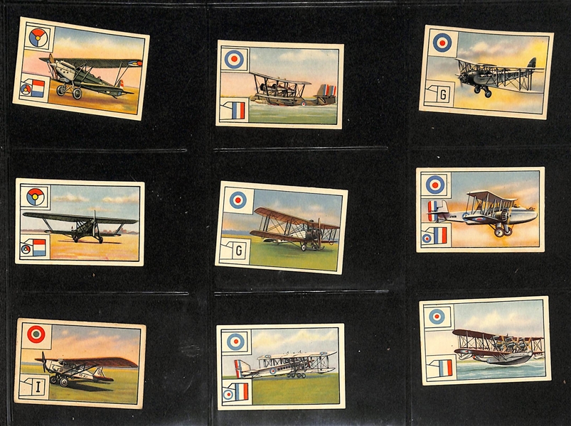 1940 Wings Cigarettes Airplanes Complete Set of 50 Cards, & (150+) 1920-1950s Cars, Trains, & Planes Cards 