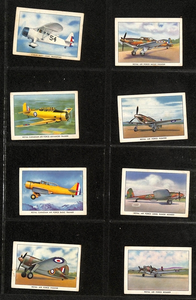 1940 Wings Cigarettes Airplanes Complete Set of 50 Cards, & (150+) 1920-1950s Cars, Trains, & Planes Cards 