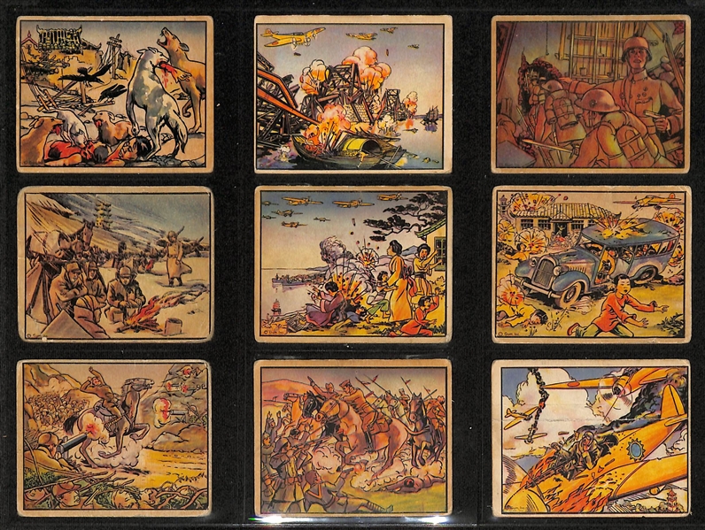 Lot of (60) 1938 Gum R69 Horrors of War Cards & (11) 1941 War Gum Cards