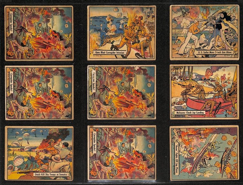 Lot of (60) 1938 Gum R69 Horrors of War Cards & (11) 1941 War Gum Cards