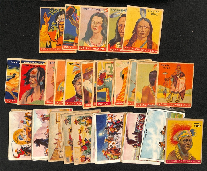 Lot of (26) 1933 Goudey Indian Gum Cards & (15) 1933 Gum Wild West Series  w. Goudey Indian Sitting Bull