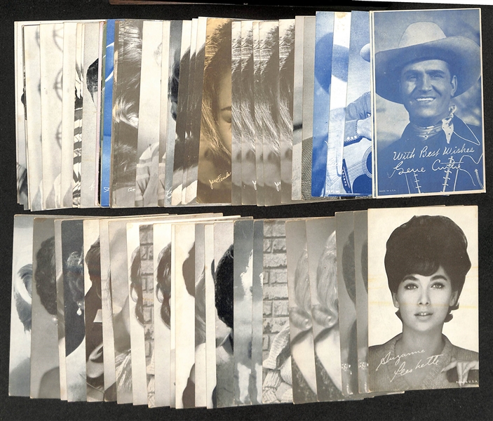 Lot of (60) 1950s-1970s Exhibit Cards of Western Stars & Movie Stars w. (4) Gene Autry Cards