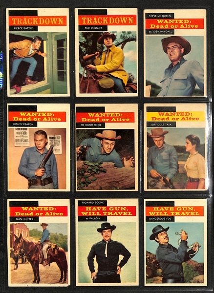 1958 Topps TV Westerns Complete Set of 71 Cards w. James Arness & Steve McQueen