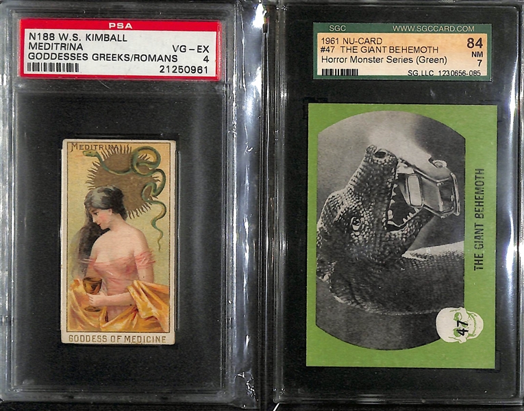 Lot of (83) 1889-1966 Non-Sport Cards w. N188 WS Kimball Meditrina PSA 4 & 1961 Nu-Card #47 Behemoth SGC 7