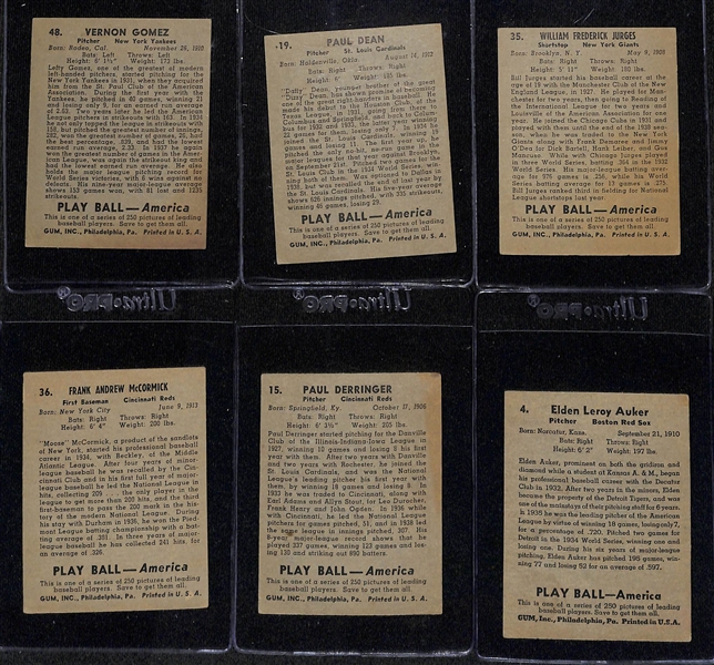 Lot of (26) 1939 Playball Cards w. Lefty Gomez & Paul Dean