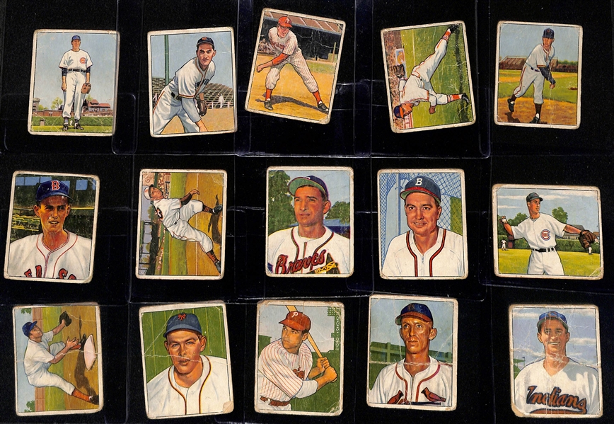 Lot of (41) 1950 Bowman Baseball Cards w. Casey Stengel