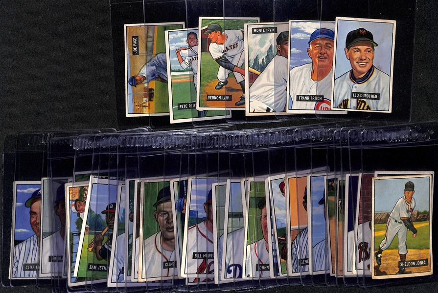 Lot of (37) 1951 Bowman Baseball Cards w. Leo Durocher