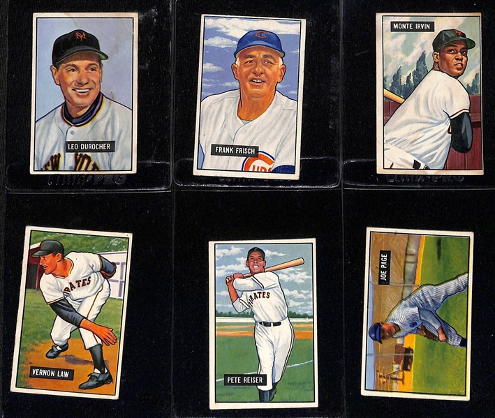 Lot of (37) 1951 Bowman Baseball Cards w. Leo Durocher