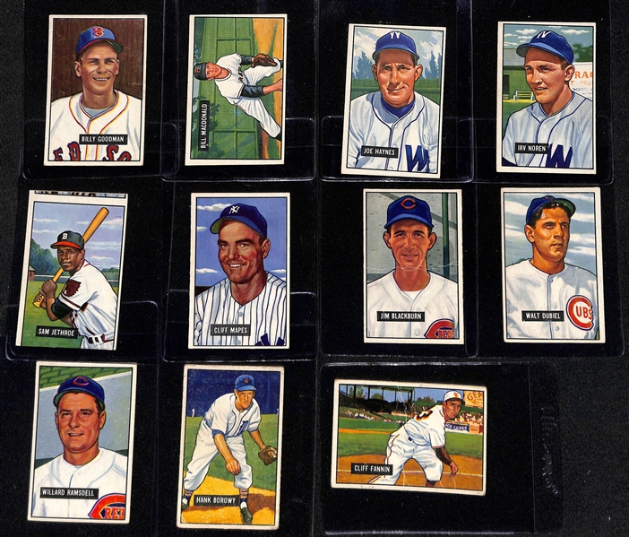 Lot of (37) 1951 Bowman Baseball Cards w. Leo Durocher