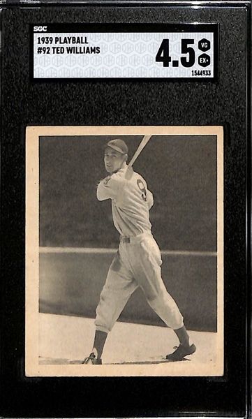 1939 Play Ball Ted Williams #92 Rookie Card Graded SGC 4.5