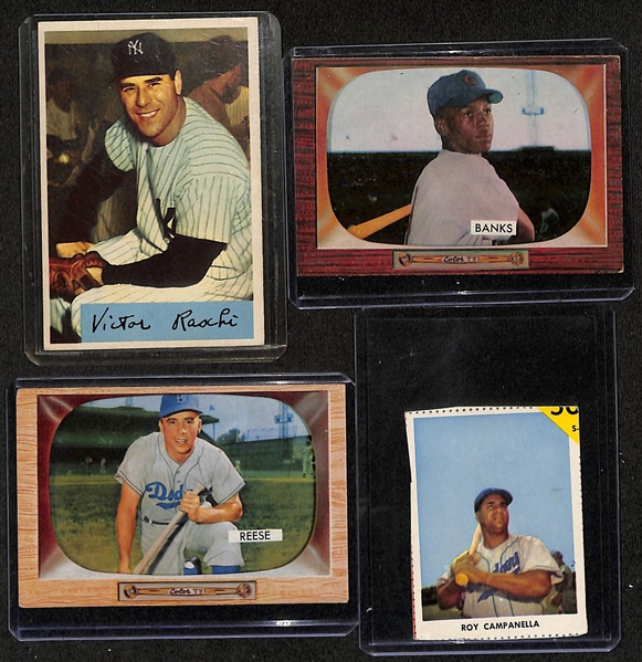 Lot of (10) 1948-1955 Bowman Baseball Cards w. Red Schoendienst & Ernie Banks (2nd year)