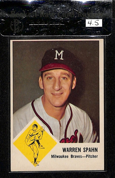 Lot of (14) 1961 Fleer Baseball Cards & (14) 1963 Fleer Baseball Cards w. 1963 Warren Spahn Beckett RCR 4.5
