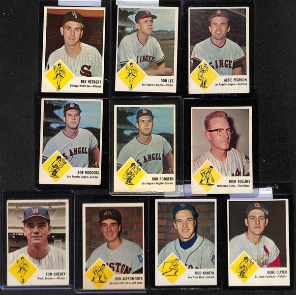 Lot of (14) 1961 Fleer Baseball Cards & (14) 1963 Fleer Baseball Cards w. 1963 Warren Spahn Beckett RCR 4.5