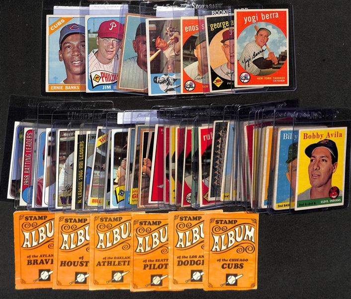 Lot of (44) 1958-1969 Topps Baseball Cards w. 1959 Yogi Berra