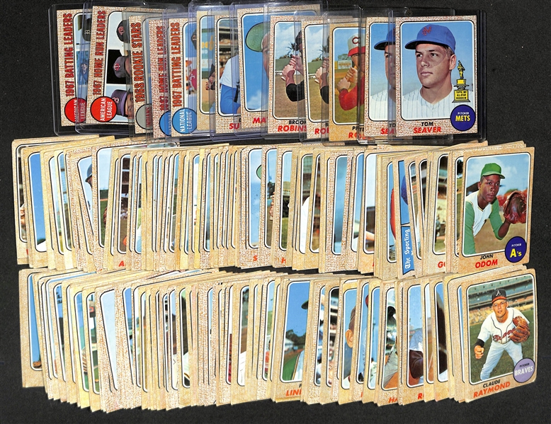 Lot of (240) Assorted 1968 Topps Baseball Cards w. (2) Tom Seaver Cards (2nd year)