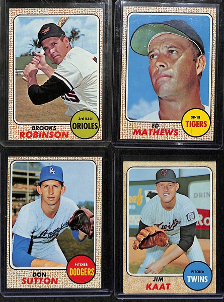 Lot of (240) Assorted 1968 Topps Baseball Cards w. (2) Tom Seaver Cards (2nd year)
