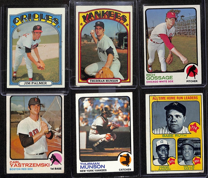 Lot of (62) 1970-1975 Topps Baseball Cards w. 1973 Willie Mays & 1974 Dave Winfield Rookie Card