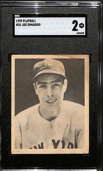 1939 Play Ball Joe DiMaggio #26 Rookie Card Graded SGC 2