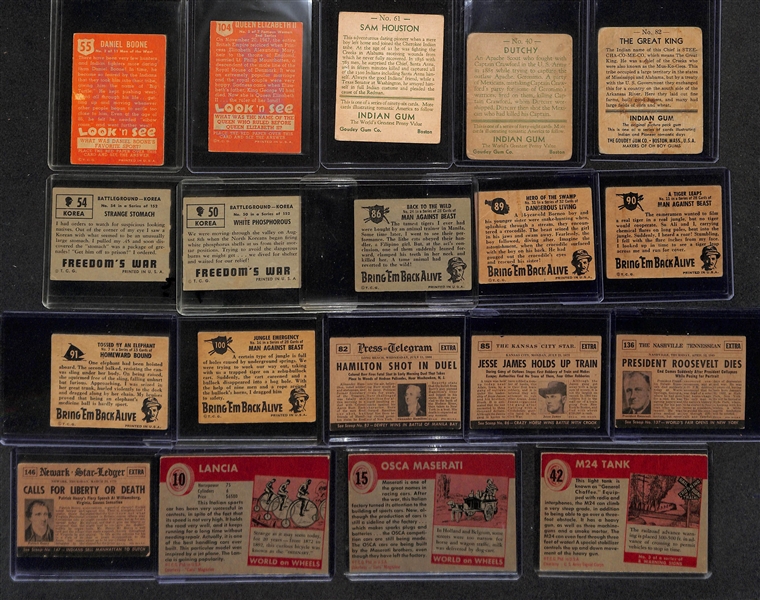 Lot of (50) Non-Sport Cards from 1933-69 w. a 1952 Look & See Daniel Boone